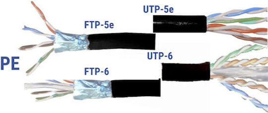 Adeleq Cat.6 Gigabit Network Cable Ethernet Without Terminals 1m Black