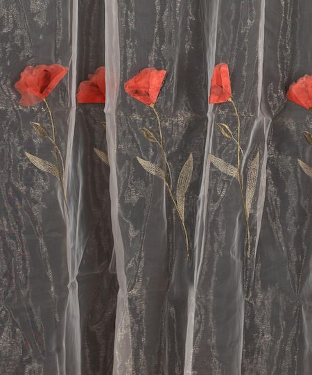 Silk Fashion Κουρτίνα με Τρέσα Κόκκινη 280x300εκ.