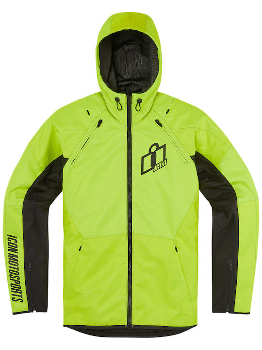 Icon Airform Men's Riding Jacket 4 Seasons Waterproof Hi-Viz