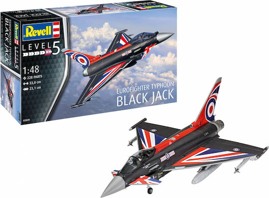 Revell Eurofighter Typhoon Black Jack Modeling Figure Airplane Black 228 Pieces in Scale 1:48