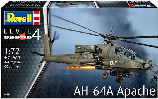 Revell Φιγούρα Μοντελισμού Ελικόπτερο AH-64A Apache 71 Κομματιών σε Κλίμακα 1:72 21x20.1εκ.