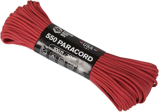 Atwood Rope Mfg Rope Diameter 4mm with Length 30m Red Rope Paracord 550 30m Blood Moon