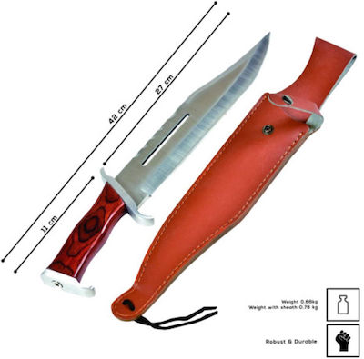 Rambo III Knife Red with Blade made of Stainless Steel in Sheath