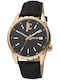 Just Cavalli Мъжки Часовник 42mm На Батерия с Черна Кожена Каишка