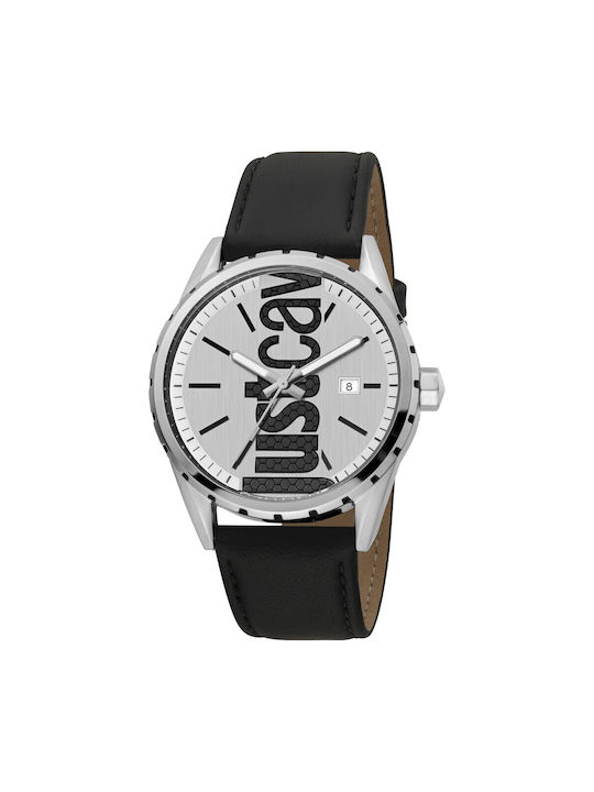 Just Cavalli Watch Battery with Black Leather Strap