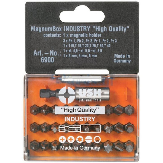 USH Set 31 Schraubendreher-Bits Torx / Gerade / Stern / Kreuz