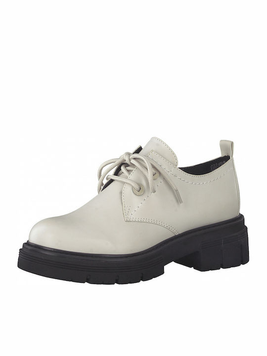 Δερμάτινα Γυναικεία Oxfords σε Λευκό Χρώμα
