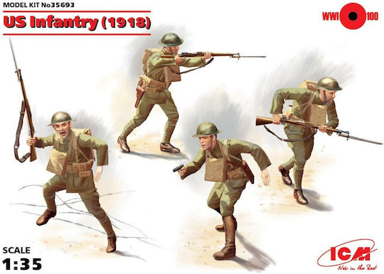 ICM Φιγούρα Μοντελισμού US Infantry 1918 σε Κλίμακα 1:35