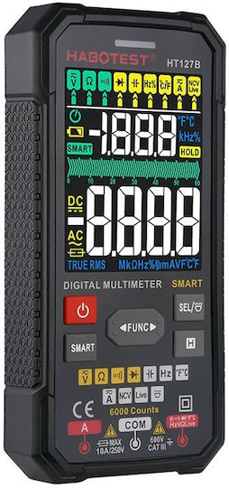 Habotest Ψηφιακό Πολύμετρο True RMS με Μέτρηση AC / DC / Αντίστασης HT127B