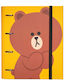 Grupo Erik Ντοσιέ με 4 Κρίκους για Χαρτί A4 Πολύχρωμο Line Friends