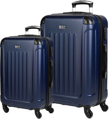 Cardinal 2013 Travel Suitcases Hard Navy Blue with 4 Wheels Set 2pcs 201350/60