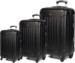 Cardinal Travel Suitcases Hard Black with 4 Wheels Set 3pcs