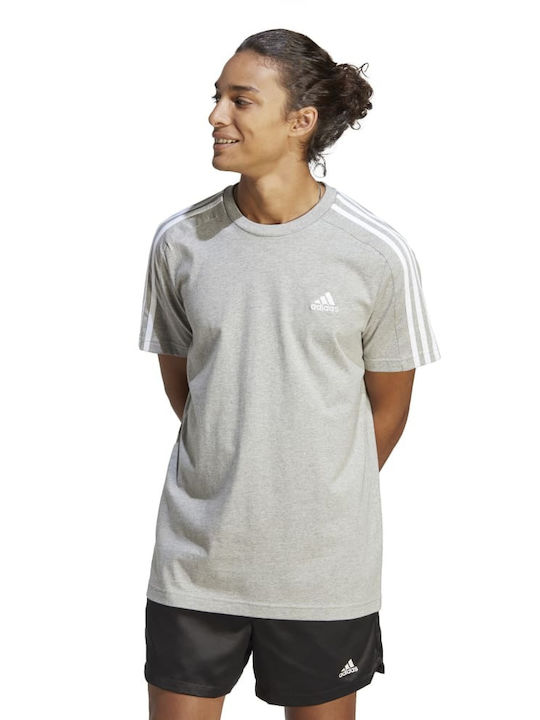 Adidas Αθλητικό Ανδρικό T-shirt Γκρι με Λογότυπο