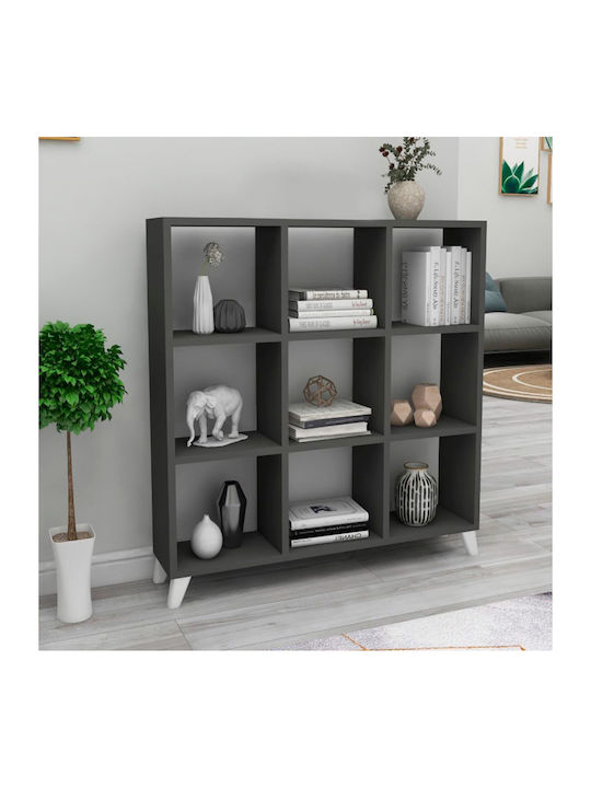 Bookcase Saul Charcoal 88.2x20x88.2cm