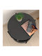 Round Side Coffee Table Kalid Wooden Anthracite W43xL43xH60cm