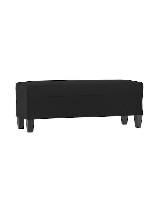 Bench Stool Padded with Artificial Leather Black 100x35x41cm