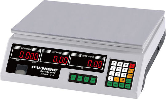 Hausberg Electronic Retail Scale with Weighing Capacity of 40kg and Division 200gr