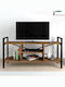 TV Stand Santana Black - Smoked Walnut L120xW35xH61cm