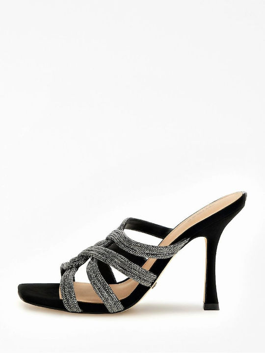 Guess Πέδιλα με Στρας Silver/Black