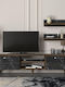 Животно помещение ТВ единица Colin Walnut / Black marble effect Д150xШ30xВ40.6бр