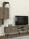 Wohnzimmer TV-Einheit Bergamo Dark Walnut L180xB37xH52cm