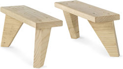 Astigarraga Dinamic Furniture Leg made of Wood Suitable for Couch Τζίντζερ 13.5x9x31cm 2pcs