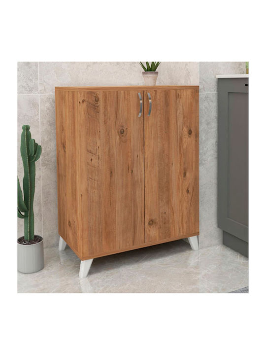 Ξύλινη Παπουτσοθήκη Lilly με 4 Ράφια Pine Oak Μ72xΠ32.5xΥ88cm