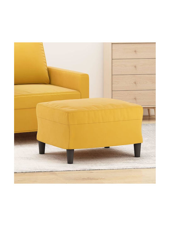 Velvet Upholstered Yellow Footstool 60x50x41cm