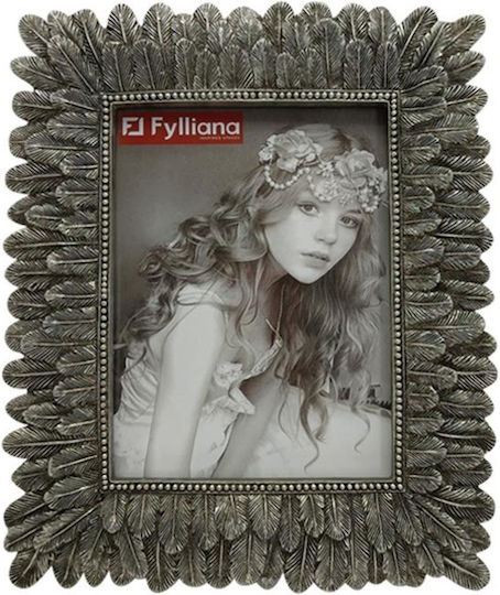 Fylliana 19213 Fotorahmen aus Polyresin mit Silbernem Rahmen