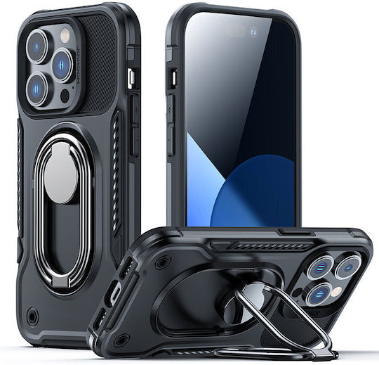 Joyroom Dual Hinge Armored Back Cover Πλαστικό / Σιλικόνης 1.5mm Μαύρο (iPhone 14 Pro)