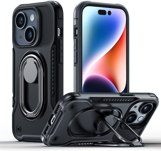 Joyroom Dual Hinge Armored Back Cover Πλαστικό / Σιλικόνης 1.5mm Μαύρο (iPhone 14 Plus)