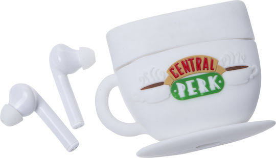 Lazerbuilt Central Perk In-ear Bluetooth Handsfree Earphones White