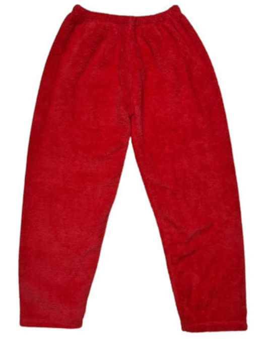 Παντελόνι Φλις Αφράτο-Χνουδωτό fleece καρπουζί,παντελόνι πιτζάμας