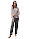 Elegant women's grey pajamas