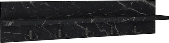 Megapap Wall Hanger Kery Wooden 10 Hooks Black 80x18x11cm