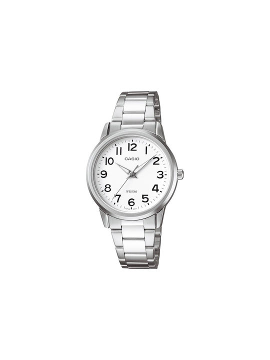 Casio Watch with White Metal Bracelet