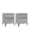 Wooden Bedside Tables 2pcs Gray 40x35x50cm