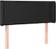vidaXL LED Bed Headboard in Black Faux Leather 103x88cm