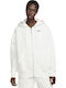Long Women's Sweatshirt Jacket Hooded White