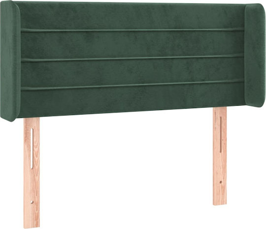 vidaXL LED Bed Headboard Fabric Dark Green 103x88cm