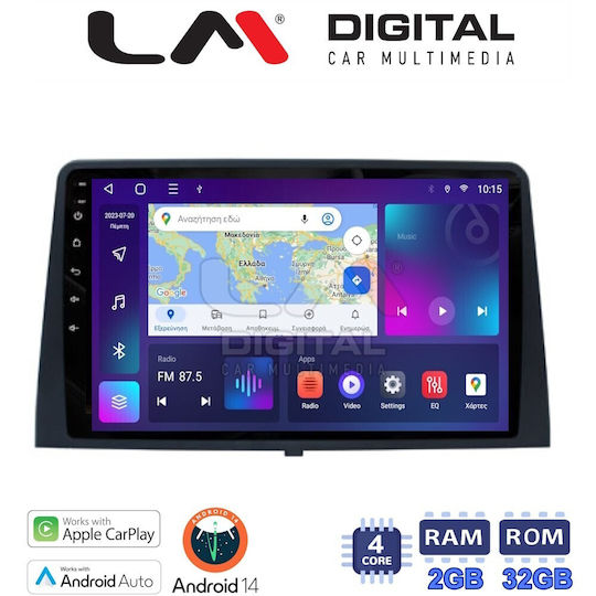 LM Digital Car Audio System for Peugeot Partner Toyota Proace Citroen Berlingo Honda City Partner 2009+ (Bluetooth/USB/WiFi/GPS/Apple-Carplay/Android-Auto) with Touch Screen 10.1"