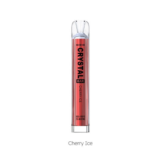 Crystal Vape SKE Ηλεκτρονικό Τσιγάρο μιας Χρήσης 600 Εισπνοών Cherry Ice 2ml 20mg Κόκκινο