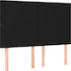 vidaXL LED Тапицирана Табла за Легло Черна 144x118cm