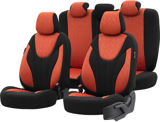 Otom Car Cover Set 11pcs Cotton Ruby Design Black / Red