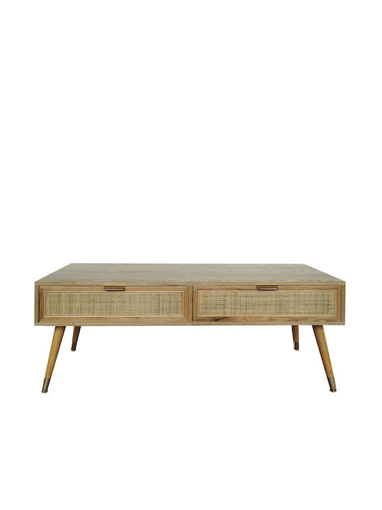 Rectangular Wooden Coffee Table Natural L120xW60xH47cm