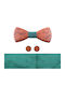 Legend Accessories Wooden Bow Tie Set with Cufflinks and Pochette Green