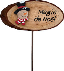 Wooden Snowman Brown Magie De Noel