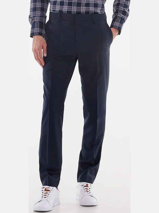 H Genius Παντελόνι Chino Ελαστικό σε Slim Εφαρμογή Navy Μπλε