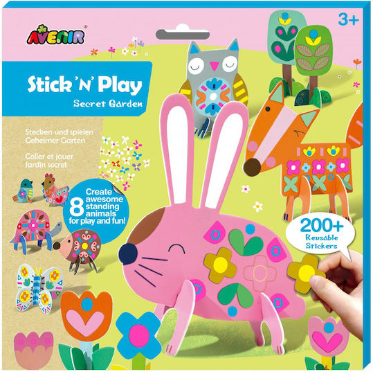 Avenir Aufkleber Stick'N'Play Secret Garden für Kinder 3+ Jahre alt+ Jahre