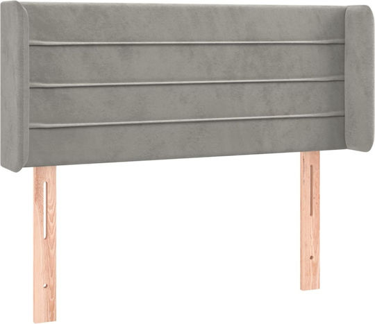vidaXL LED Bed Headboard Fabric Light Grey 103x88cm